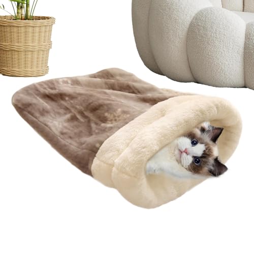yupeuooe Katzenschlafsack, weicher Plüschschlafsack für Haustier, warmer Plüsch-Katzensack, warmes Katzenbett, Kätzchen-und Welpenbett, Höhlenschlafsack yupeuooe Katzenschlafsack, weicher Plüschschlafsack für Haustier, warmer Plüsch-Katzensack, warmes Katzenbett, Kätzchen-und Welpenbett, Höhlenschlafsack von yupeuooe