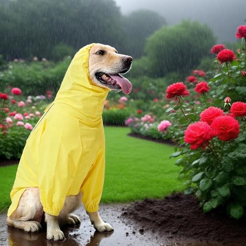 yupeuooe Regenmantel Für Hunde, Regenjacke für Hunde mit Zugseilöffnung und reflektierenden Streifen, Einstellbarer Poncho Für Ausflüge Wanderungen Bei Regen Für mittelgroße bis große yupeuooe Regenmantel Für Hunde, Regenjacke für Hunde mit Zugseilöffnung und reflektierenden Streifen, Einstellbarer Poncho Für Ausflüge Wanderungen Bei Regen Für mittelgroße bis große von yupeuooe