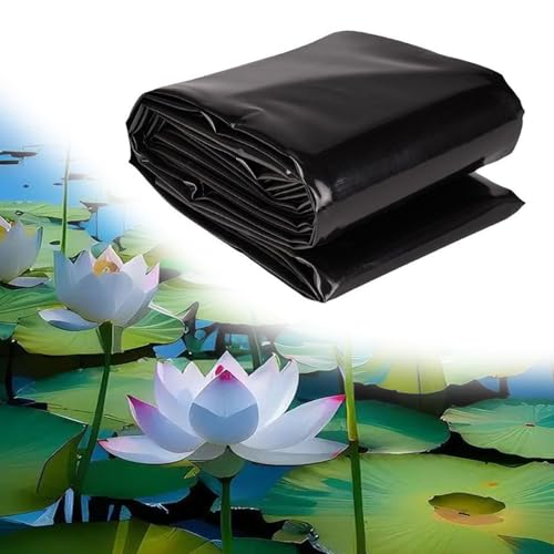 yurstcggh Flexible Teichfolie,Schwarz Wasserdicht Fischteichfolie,Teichplane,Gartenteich Dichtungsfolie,Fischteiche und Hinterhofwasserfälle,Wasserwege,Bäche Einfaches Schneiden 11×12m von yurstcggh