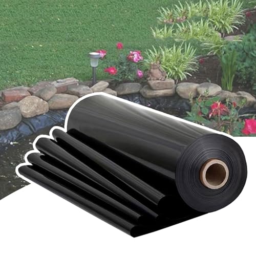 yurstcggh Flexible Teichfolie,Schwarz Wasserdicht Fischteichfolie,Teichplane,Gartenteich Dichtungsfolie,Fischteiche und Hinterhofwasserfälle,Wasserwege,Bäche Einfaches Schneiden 8×12m von yurstcggh