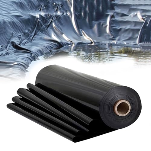 yurstcggh Gartenteich Teichplane,Flexible Teichfolie,Schwarz Teichplane,Schwarz Wasserdicht Fischteichfolie,große Fischteichfolie,HDPE,Schwarz,für Fischteiche,Brunnen,Wassergarten 11×15m von yurstcggh