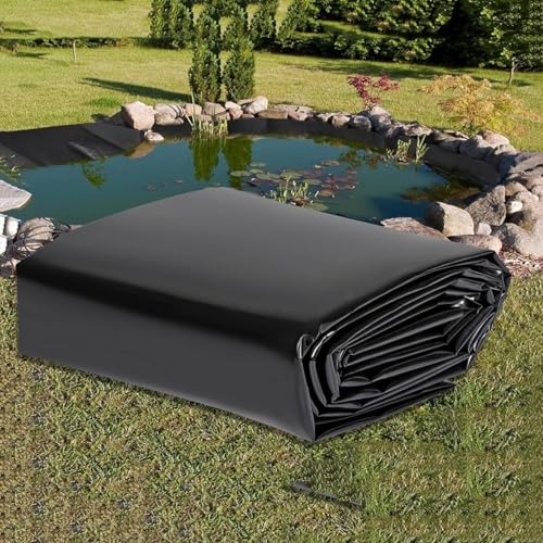 yurstcggh Gartenteich Teichplane,Flexible Teichfolie,Schwarz Teichplane,Schwarz Wasserdicht Fischteichfolie,große Fischteichfolie,HDPE,Schwarz,für Fischteiche,Brunnen,Wassergarten 5×12m Dicke:0,2mm von yurstcggh
