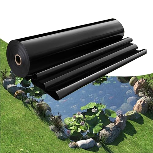 yurstcggh Gartenteich Teichplane,Teichmembran,große Fischteichfolie,Schwarz HDPE Teichfolien Schwerlast,Fisch Teichmembran,für Fischteiche,Brunnen,Wassergarten und Wasserfall 10×13m Dicke:0,2mm von yurstcggh