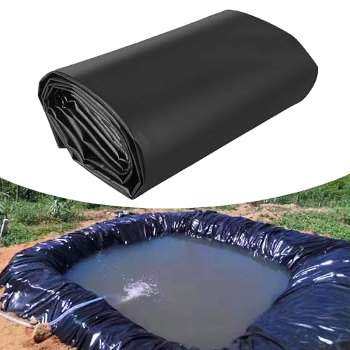 yurstcggh Schwarz HDPE Teichfolien Schwerlast,Gartenteich Teichplane,Teichmembran,Schwarz Wasserdicht Fischteichfolie,Wassergarten Fisch Teichmembran,Für Kleine Teiche 11×13m von yurstcggh