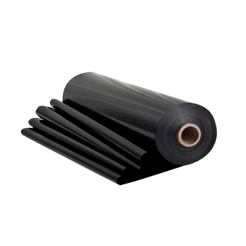 yurstcggh Schwarz HDPE Teichfolien Schwerlast,Gartenteich Teichplane,Teichmembran,Schwarz Wasserdicht Fischteichfolie,Wassergarten Fisch Teichmembran,Für Kleine Teiche 1×12m Dicke:0,2mm von yurstcggh