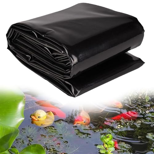 yurstcggh Schwarz HDPE Teichfolien Schwerlast,Gartenteich Teichplane,Teichmembran,Schwarz Wasserdicht Fischteichfolie,Wassergarten Fisch Teichmembran,Für Kleine Teiche 3×3m Dicke:0,2mm von yurstcggh