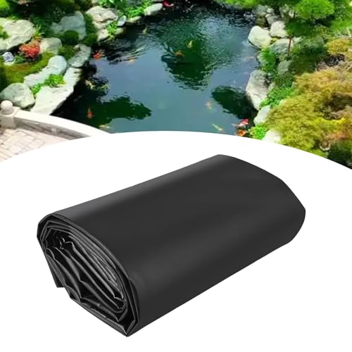 yurstcggh Schwarz Wasserdicht Fischteichfoli,Wassergarten Fisch Teichmembran,eichfolien schwerlast,Gartenpoolmembran,Teichplane,Flexible Teichfolie,Fischteiche 3×6m Dicke:0,2mm von yurstcggh