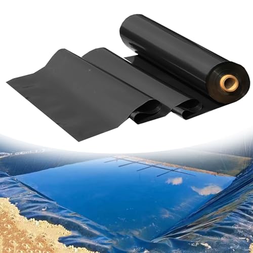 yurstcggh Schwarz Wasserdicht Fischteichfoli,Wassergarten Fisch Teichmembran,eichfolien schwerlast,Gartenpoolmembran,Teichplane,Flexible Teichfolie,Fischteiche 9×9m Dicke:0,2mm von yurstcggh