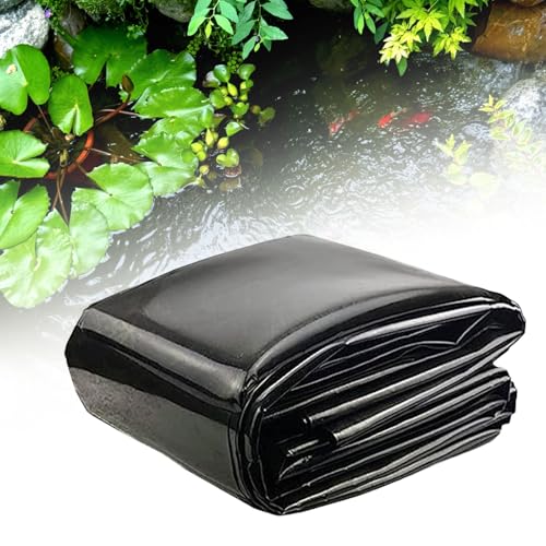 yurstcggh Teichfolie,Schwarz HDPE Teichfolien Schwerlast,Flexible Teichfolie,Wassergarten Fisch Teichmembran,Schwarz Teichplane,große Fischteichfolie,Schwarz Wasserdicht 5×14m von yurstcggh