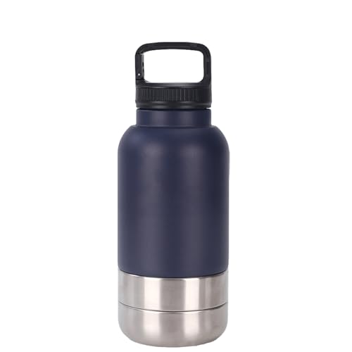 yuwqqoajv Tragbare Hundewasserflasche, unverzichtbare Ausrüstung zum Wandern und Camping mit pelzigem Freund, tragbarer Wassernapf aus Metall für Hunde, A von yuwqqoajv
