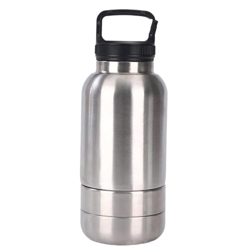 yuwqqoajv Tragbare Hundewasserflasche, unverzichtbare Ausrüstung zum Wandern und Camping mit pelzigem Freund, tragbarer Wassernapf aus Metall für Hunde, D von yuwqqoajv