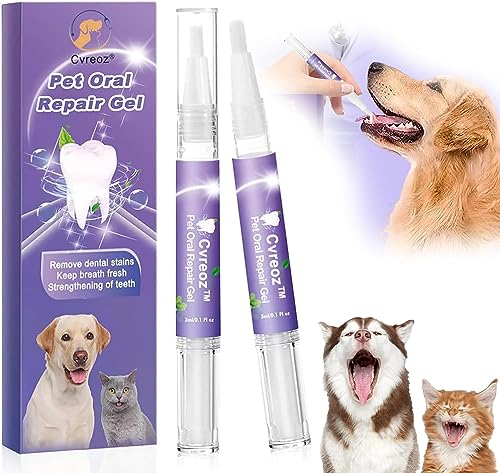 Cvreoz Pet Oral Repair Gel, Creoz Gel Pet Teeth Whitening Pen, Cvreoz Gel FüR Die Mundpflege für Die Mundpflege Von Haustieren, Beseitigen Sie Mundgeruch, Verbessert Die Mundgesundheit (2 stück) von yuyuanDO