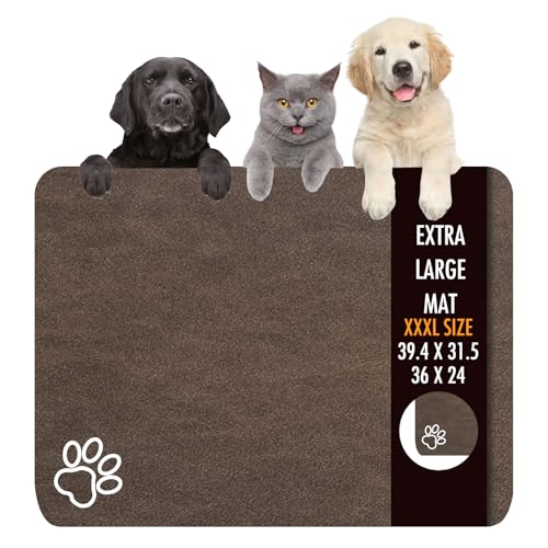 Hundefuttermatte, 91,4 x 61 cm, extra groß, saugfähig, für Futter und Wasser, rutschfeste Katzennapfmatte, keine Flecken, schnell trocknend, für Haustierwasserspender, Haustierbedarf für unordentliche Hundefuttermatte, 91,4 x 61 cm, extra groß, saugfähig, für Futter und Wasser, rutschfeste Katzennapfmatte, keine Flecken, schnell trocknend, für Haustierwasserspender, Haustierbedarf für unordentliche von yuzshin