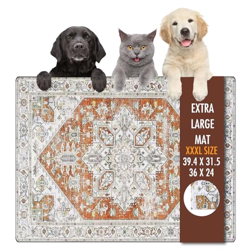 Hundefuttermatte, 91,4 x 61 cm, extra groß, saugfähig, für Futter und Wasser, rutschfeste Katzennapfmatte, keine Flecken, schnell trocknend, für Haustierwasserspender, Haustierbedarf für unordentliche Hundefuttermatte, 91,4 x 61 cm, extra groß, saugfähig, für Futter und Wasser, rutschfeste Katzennapfmatte, keine Flecken, schnell trocknend, für Haustierwasserspender, Haustierbedarf für unordentliche von yuzshin