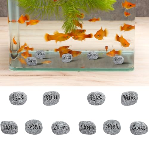 Kleines dekoratives Stein-Set aus Kunstharz, 3,8–6,3 cm, Ornamente für Garten, Hof, Mikro-Blumentopf, Sukkulenten, Dekosteine für Blumentöpfe, Aquarium-Landschaftsbau, Dekoration (10 Stück) von ywkiyrs