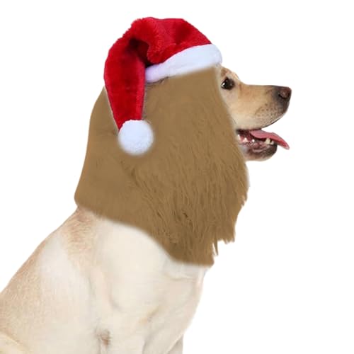 yybng Hund Katze Weihnachtsmann Hut,Weihnachts Hundekostüm - Tierkostüm Weihnachtsoutfit Winterfest Kinder Familie Mädchen Festtage von yybng