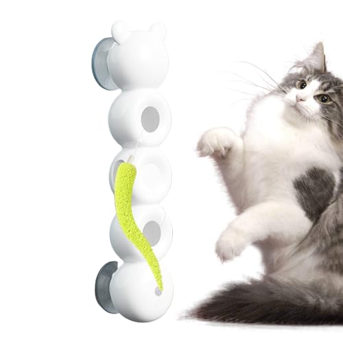 yybng Interaktives Katzen Spielzeug | Stimulierendes Katzen Spielzeug Mit Saugnapf Interaktiv,Automatisches Mit Wurmdesign Gegen Langeweile Für Kauen Kratzen Zahnen von yybng