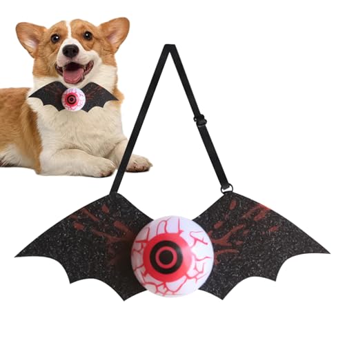 yybng Katze Schleife,Halloween Halsband Mit Leuchtendem Augapfel Fuer Katzenkostuem - Foto Accessoires Verkleidung Alle Größen Rassen Jungtier Welpe von yybng