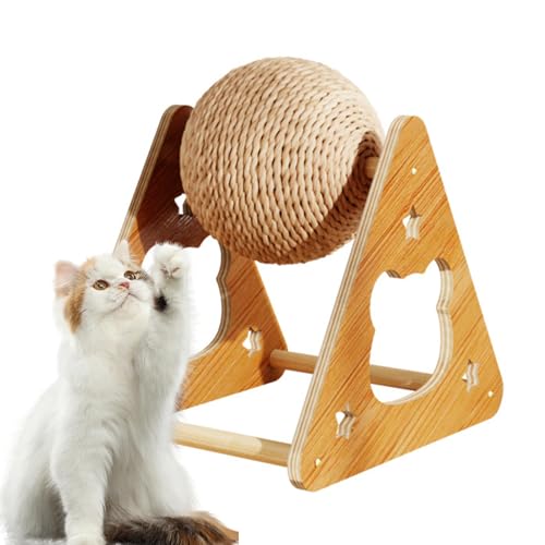 yybng Kratzball,Sisal Ball Kratzspielzeug - Vertikales Trainingsrad Mit Holzrahmen Zur Krallenpflege Für Kätzchen Welpen Kaninchen Klettern Indoor Spiel yybng Kratzball,Sisal Ball Kratzspielzeug - Vertikales Trainingsrad Mit Holzrahmen Zur Krallenpflege Für Kätzchen Welpen Kaninchen Klettern Indoor Spiel von yybng