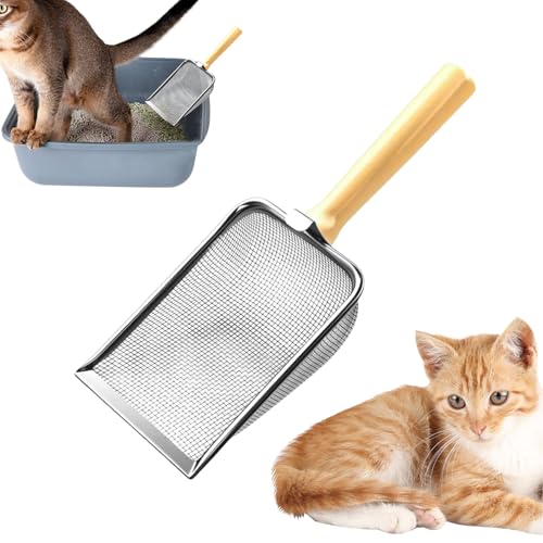 Katzenstreuschaufel, Netzschaufel – KOT-Siebwerkzeug mit komfortablem Griff, Edelstahlsieb für Kleintiere, mehrere Katzen, Haushalt, Käfig, Stallreinigung Katzenstreuschaufel, Netzschaufel – KOT-Siebwerkzeug mit komfortablem Griff, Edelstahlsieb für Kleintiere, mehrere Katzen, Haushalt, Käfig, Stallreinigung von yztju