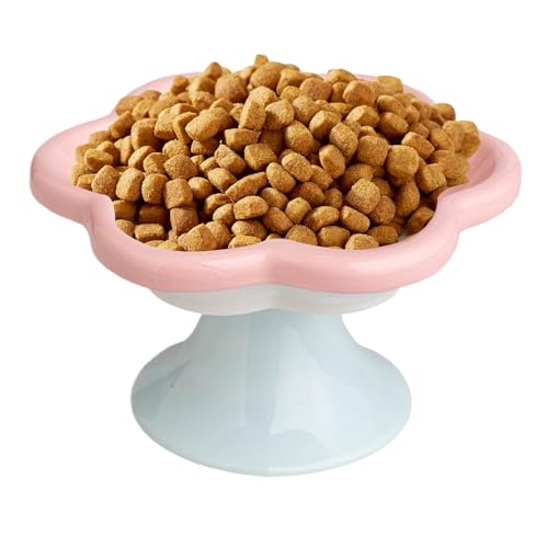 Keramik erhöhte Haustierschüssel-Blumenförmige Fütterungsschale für Katzen mit Fettgesichtern, kleine Hunde oder Kätzchen | Angehobene Lebensmittel und Wasserschale zum einfachen Essen | Stilvoller An Keramik erhöhte Haustierschüssel-Blumenförmige Fütterungsschale für Katzen mit Fettgesichtern, kleine Hunde oder Kätzchen | Angehobene Lebensmittel und Wasserschale zum einfachen Essen | Stilvoller An von yztju