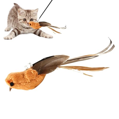 yztju Katzen-Vogel-Spielzeug | Katzenspielzeug mit Feder und Glöckchen | Handgefertigter portBLE, Kätzchen-Kaustäbchen und Zauberstab-Nachfüllungen für Katzenstab yztju Katzen-Vogel-Spielzeug | Katzenspielzeug mit Feder und Glöckchen | Handgefertigter portBLE, Kätzchen-Kaustäbchen und Zauberstab-Nachfüllungen für Katzenstab von yztju