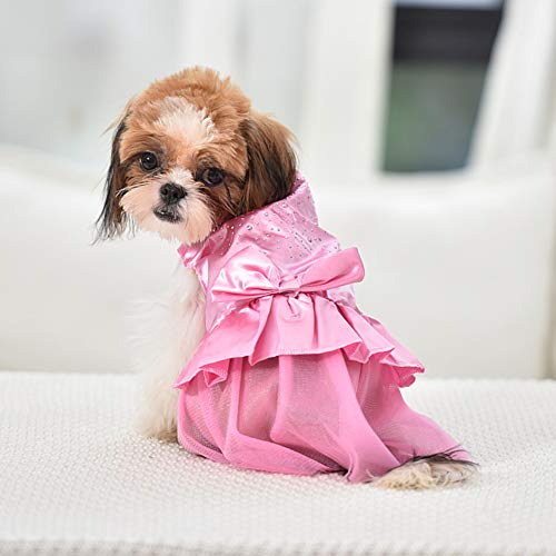 zNLIgHT Süßes Tutu-Kleid für kleine Hunde und Welpen, Prinzessinnen-Schleife, für den Frühling und Sommer, Größe XL, Pink von zNLIgHT