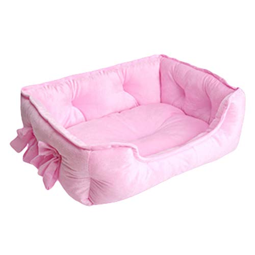 zNLIgHT Verwendung für Bowknot Dog Sleeping Basket Nest Cat Puppy Warm Soft Bed Sofa House Pet Supplies - Pink L von zNLIgHT