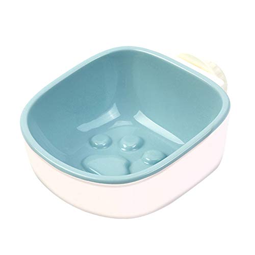 zNLIgHT Verwendung für Haustier-Hund Cat Anti Choke Footprint Hanging Feeding-Nahrungsmittelwasserschüssel-Zufuhr-Teller - Blue Footprint Bowl von zNLIgHT