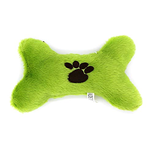 zNLIgHT Verwendung für Haustier Hund Katze niedlich Pfotenabdruck Flauschigen Knochen Plüsch Puppe quietschende interaktive Biss Spielzeug - Grün von zNLIgHT