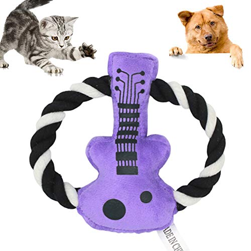zNLIgHT Verwendung für Haustier-Hundewelpen-Baumwollseil-Gitarren-Form-Plüsch-Puppe quietschendes werfendes Biss-Spielzeug - Gitarre## von zNLIgHT