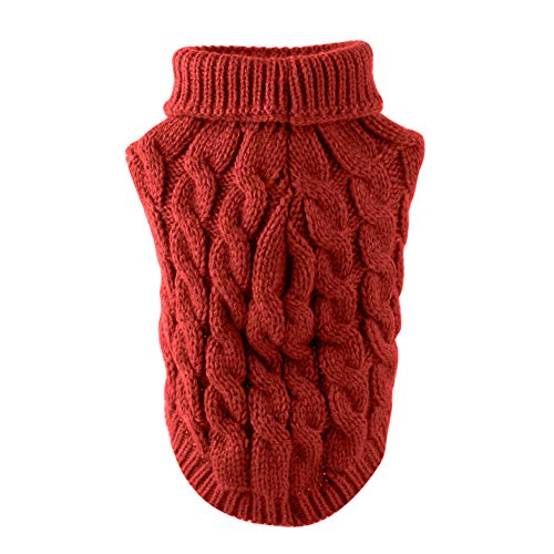 zNLIgHT Verwendung für Winter-Herbst-Schoßhund-warme gestrickte Strickjacke kleidet Mantel-Kostüm-weiches Kleid - Rotes L von zNLIgHT