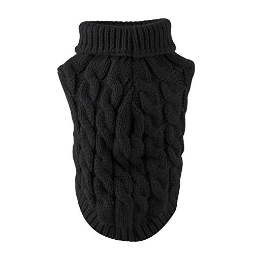 zNLIgHT Verwendung für Winter-Herbst-Schoßhund-warme gestrickte Strickjacke kleidet Mantel-Kostüm-weiches Kleid - Schwarzes XL von zNLIgHT