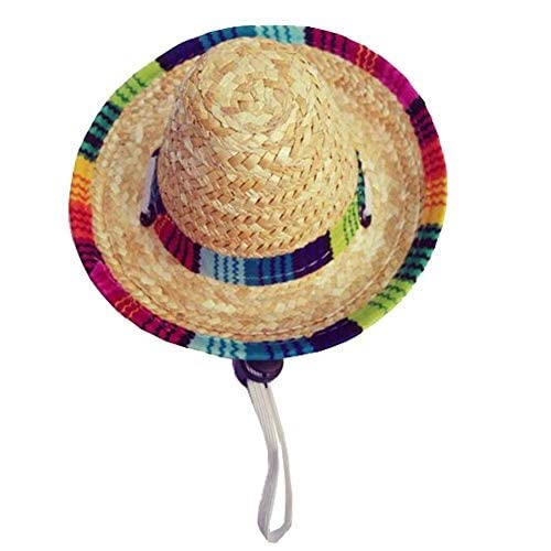 zNLIgHT süßer Mini-Hut für Hunde und Katzen, aus Stroh, gewebt, mexikanischer Sombrero, Haustierbedarf - 2# von zNLIgHT