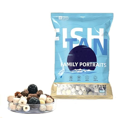 zalati Aquarium-Filtermedia-Set, 12-in-1, Bio-Kugeln, Keramikringe, Wasserfiltermedien für Aquarienteich, 500 g von zalati