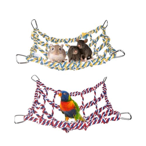 Vogelseilnetz, Vogelseilnetz, Haustier-Hängematte, Baumwoll-Ratten-Kletterseilleiter, Kleintier-Seilnetz, Spielzeug, für Hamster, Papagei, Vogel Vogelseilnetz, Vogelseilnetz, Haustier-Hängematte, Baumwoll-Ratten-Kletterseilleiter, Kleintier-Seilnetz, Spielzeug, für Hamster, Papagei, Vogel von zaoalife
