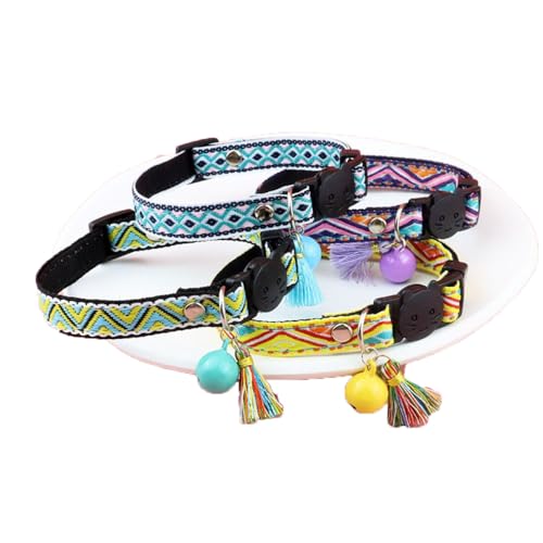 zaoalife Haustier-Halsband, bunt, Haustierprodukte mit Quasten und Glöckchen, Katzenhalsband, bequem, exquisite Haustier-Halskette zaoalife Haustier-Halsband, bunt, Haustierprodukte mit Quasten und Glöckchen, Katzenhalsband, bequem, exquisite Haustier-Halskette von zaoalife