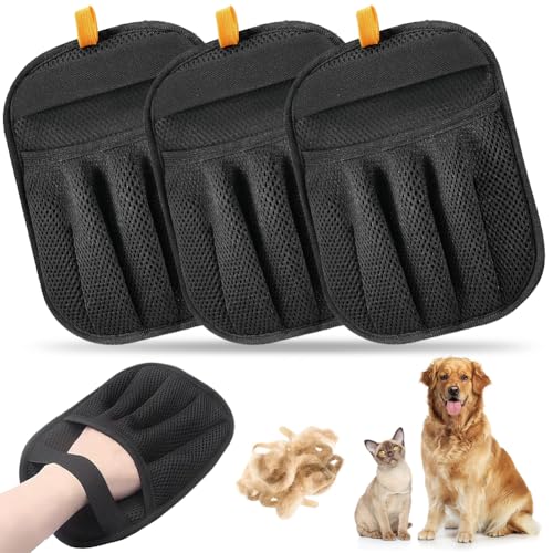 Zcargel Tierhaarentferner, statischer Katzenhaarentferner, Handschuh, wiederverwendbar, für Teppich, Vorhang, Kleidung, Couch, Autositz, 24 x 18 cm, 3 Stück von zcargel