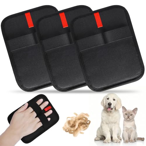 Zcargel Tierhaarentferner, statischer Katzenhaarentferner, Handschuh, wiederverwendbar, für Teppich, Vorhang, Kleidung, Couch, Autositz, 3 Stück von zcargel