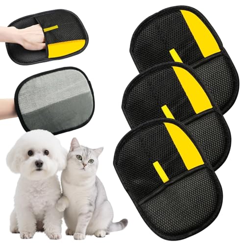 Zcargel Tierhaarentferner, statischer Katzenhaarentferner, Handschuh, wiederverwendbar, für Teppich, Vorhang, Kleidung, Couch, Autositz, Gelb, 3 Stück Zcargel Tierhaarentferner, statischer Katzenhaarentferner, Handschuh, wiederverwendbar, für Teppich, Vorhang, Kleidung, Couch, Autositz, Gelb, 3 Stück von zcargel