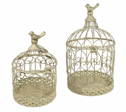 Deko Vogelkäfig Dekokäfig 2er-Set Vögel Nostalgie Antik-SIL Weiß 33cm Deko Vogelkäfig Dekokäfig 2er-Set Vögel Nostalgie Antik-SIL Weiß 33cm von zeitzone
