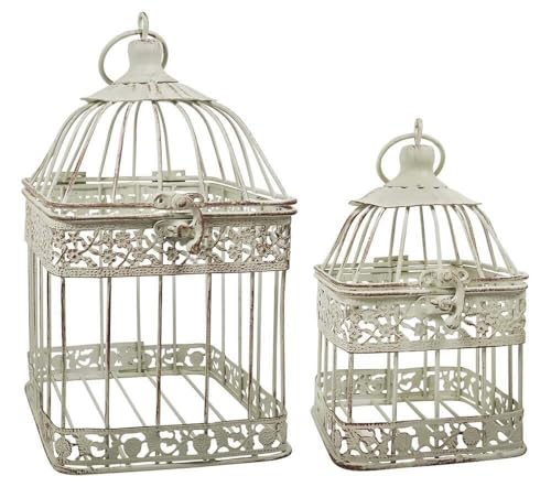 zeitzone Deko Vogelkäfig Dekokäfig 2er-Set Vintage Nostalgie Antik-Stil Weiß zeitzone Deko Vogelkäfig Dekokäfig 2er-Set Vintage Nostalgie Antik-Stil Weiß von zeitzone