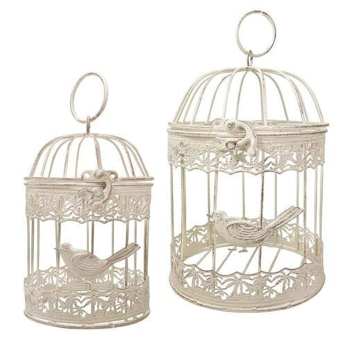 zeitzone Deko Vogelkäfig Dekokäfig 2er-Set Vögel Nostalgie Antik-Stil Weiß zeitzone Deko Vogelkäfig Dekokäfig 2er-Set Vögel Nostalgie Antik-Stil Weiß von zeitzone