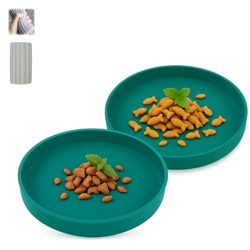 2er Set 15cm Katzennapf Silikon mit Reinigungsbürste – Flacher Futternapf Katze für Kitten & Reisen, Fressnapf Katze klein, mit Bürste leicht zu reinigen 2er Set 15cm Katzennapf Silikon mit Reinigungsbürste – Flacher Futternapf Katze für Kitten & Reisen, Fressnapf Katze klein, mit Bürste leicht zu reinigen von zeostmont