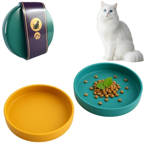2er Set Futternapf Katze Silikon 18cm, Flacher schnurrhaarfreundlicher Katzennapf, Fressnapf Katze & Trinknapf, spülmaschinenfest & hygienisch, 2 Farben für Nassfutter Trockenfutter Wasser 2er Set Futternapf Katze Silikon 18cm, Flacher schnurrhaarfreundlicher Katzennapf, Fressnapf Katze & Trinknapf, spülmaschinenfest & hygienisch, 2 Farben für Nassfutter Trockenfutter Wasser von zeostmont