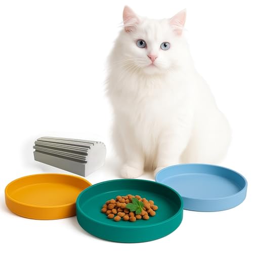 Katzennapf Set Silikon 3 Stück Flache Futterschale für Katzen, Futternapf Katze flach spülmaschinenfest, katzennäpfe silikon für Trockenfutter Nassfutter, fressnapf Katze für Zuhause Reise Camping Katzennapf Set Silikon 3 Stück Flache Futterschale für Katzen, Futternapf Katze flach spülmaschinenfest, katzennäpfe silikon für Trockenfutter Nassfutter, fressnapf Katze für Zuhause Reise Camping von zeostmont