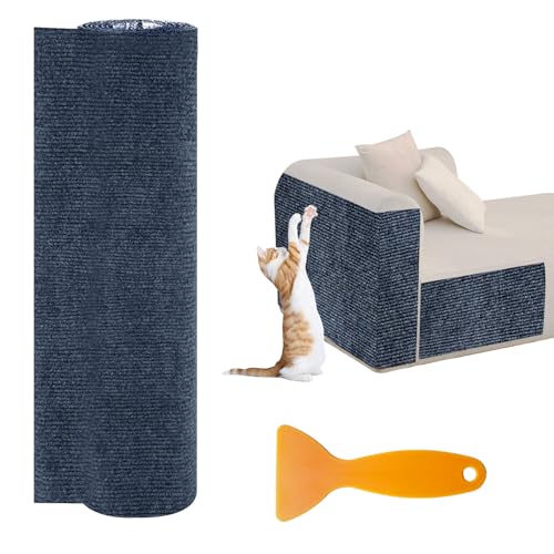 40 x 200 cm Kratzmatte, selbstklebend, für Katzen, Kratzbaum, Wand zum Kratzen, zum Schutz von Teppichen, Sofas, Möbeln, Unterlage für Katzen, Griff aus Holz, Turm für Katzen von zgpzlhd