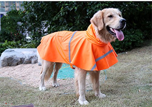 zhbotaolang Hund Reflektierender Wasserdichter Schnee Hunderegenmantel Justierbarer Hunderegenmantel(Orange XL) von zhbotaolang