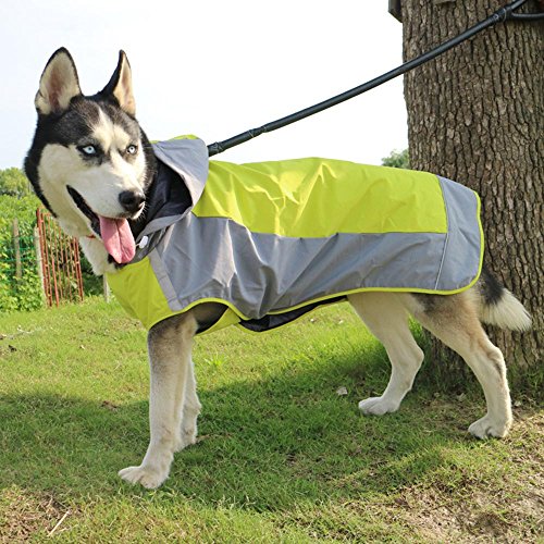 zhbotaolang Imprägnierung Sie Zwei Farben-Breathable Regenmantel mit Kapuze für Hund NO.6-12(Grün) von zhbotaolang