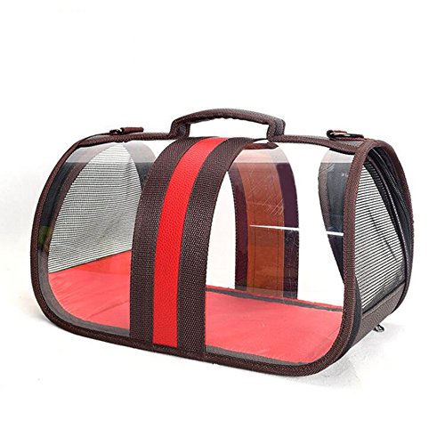zhbotaolang Mode Kleintiere Transparente Außentasche Tragbare Tragetasche XS-L(Rot) von zhbotaolang